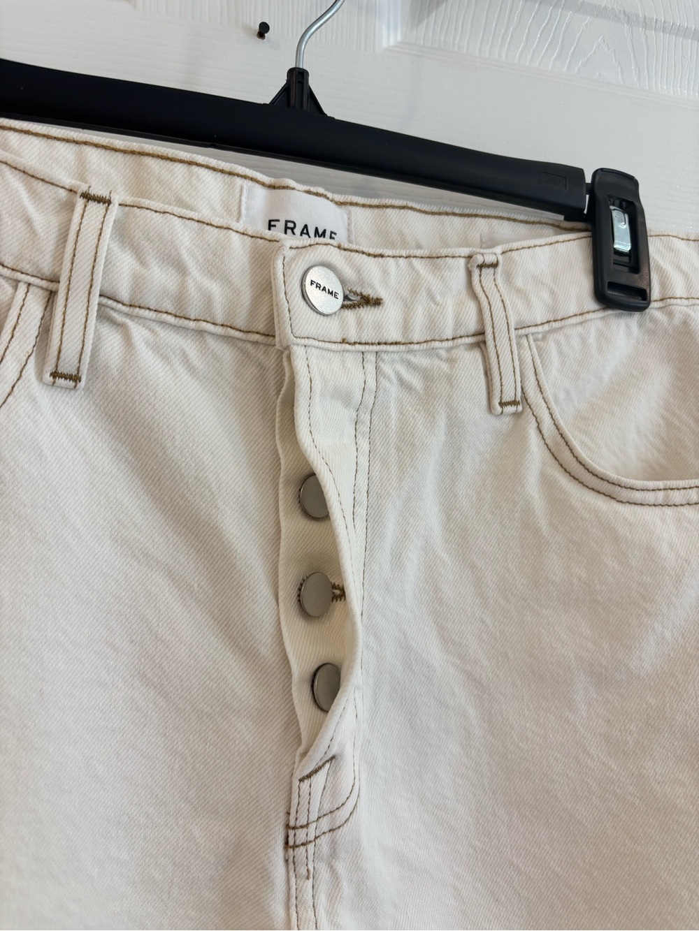 FRAME Le Slouch White Jeans 6/28 - Picture 3 of 5